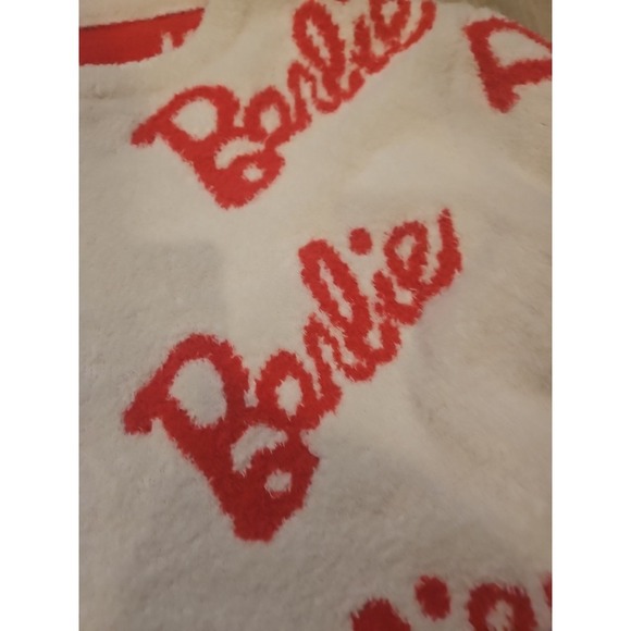 Barbie Plush Sweatshirt size L Pink And Cream - Picture 7 of 8